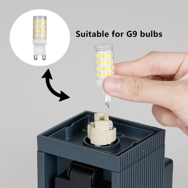 Brilagi - Lampă de exterior cu priză SCHUKO PILLAR 1xG9/11W/230V IP44 antracit