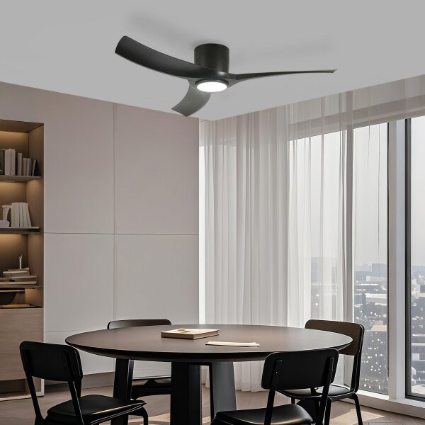 ZEVENTI - Ventilator de tavan LED ORBITO LED/24W/230V Wi-Fi Tuya negru + telecomandă