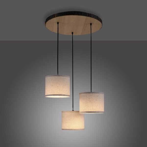 Lustră pe cablu BARK 3xE27/40W/230V Leuchten Direkt 11236-79