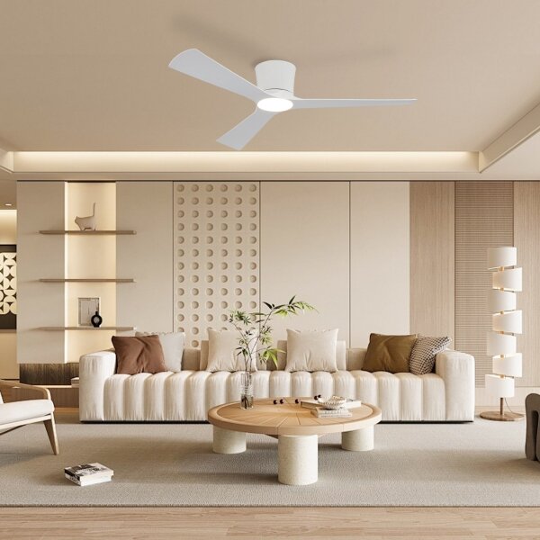 ZEVENTI - Ventilator de tavan cu LED AUREX, 24W/230V, Wi-Fi Tuya, alb + telecomandă