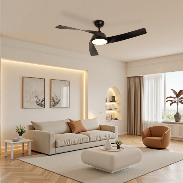 ZEVENTI - Ventilator de tavan AERYS LED/24W/230V Wi-Fi Tuya negru + telecomandă