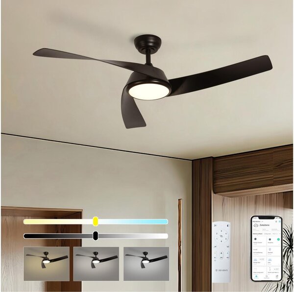 ZEVENTI - Ventilator de tavan AERYS LED/24W/230V Wi-Fi Tuya negru + telecomandă