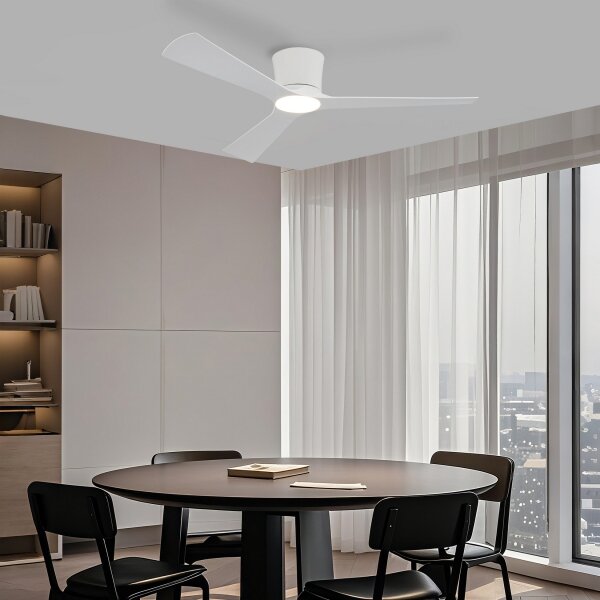 ZEVENTI - Ventilator de tavan cu LED AUREX, 24W/230V, Wi-Fi Tuya, alb + telecomandă
