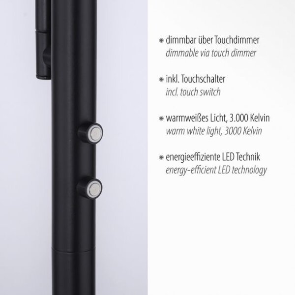 Lampadar LED dimabil HANS LED/21,5W/230V + LED/4W Leuchten Direkt 11710-18