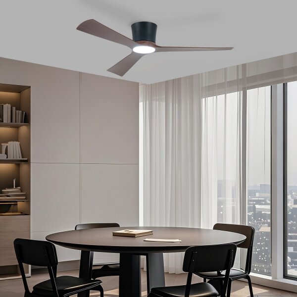 ZEVENTI - Ventilator de tavan LED AUREX LED/24W/230V Wi-Fi Tuya negru/nuc + telecomandă