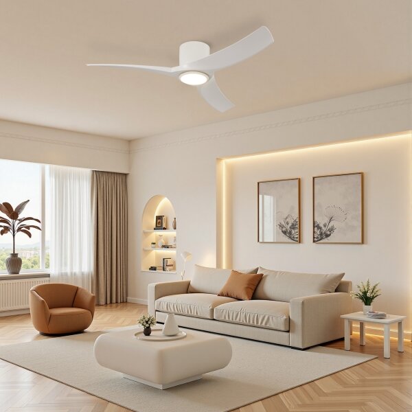 ZEVENTI - Ventilator de tavan LED ORBITO LED/24W/230V Wi-Fi Tuya alb + telecomandă