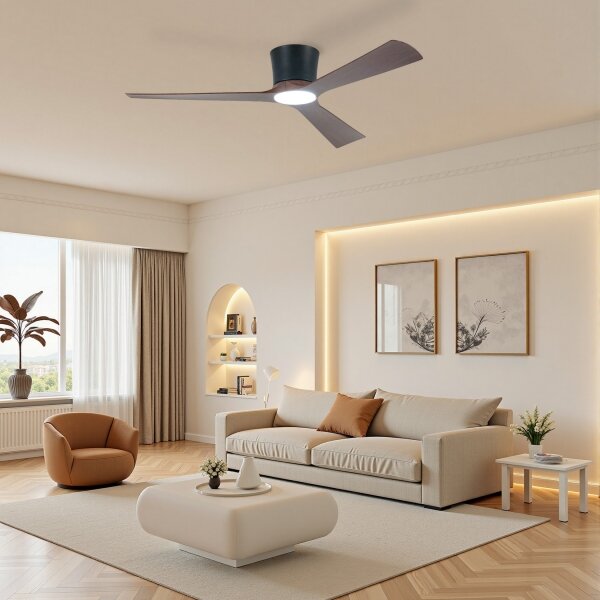 ZEVENTI - Ventilator de tavan LED AUREX LED/24W/230V Wi-Fi Tuya negru/nuc + telecomandă
