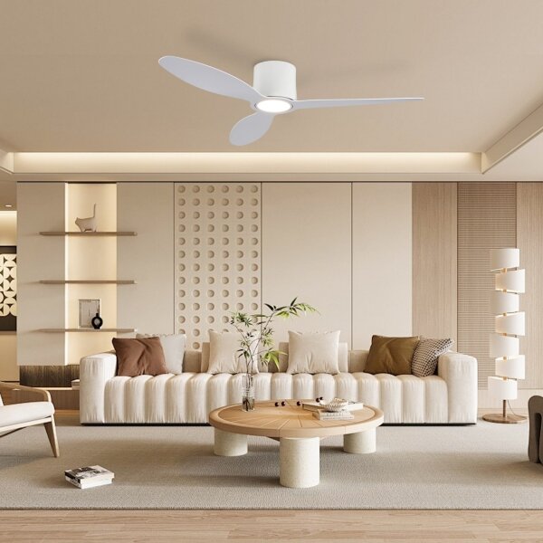 ZEVENTI - Ventilator de tavan LED VENTORA, 24W/230V, Wi-Fi Tuya, alb, cu telecomandă