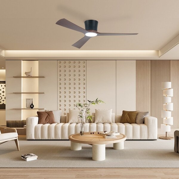 ZEVENTI - Ventilator de tavan LED AUREX LED/24W/230V Wi-Fi Tuya negru/nuc + telecomandă