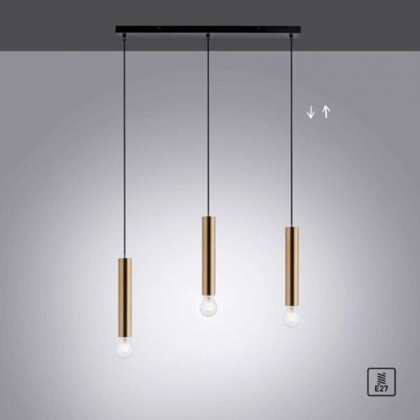 Lustră pe cablu BRUNA 3xE27/60W/230V alamă Leuchten Direkt 15618-60