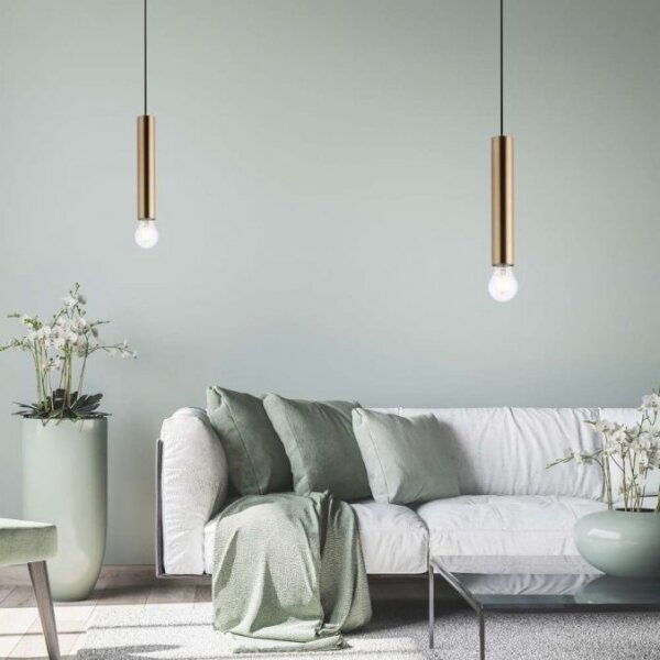 Lustră pe cablu BRUNA 1xE27/60W/230V alamă Leuchten Direkt 15617-60