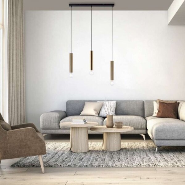 Lustră pe cablu BRUNA 3xE27/60W/230V alamă Leuchten Direkt 15618-60