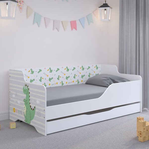 Pat pentru copii cu dragon din poveste 160x80 cm