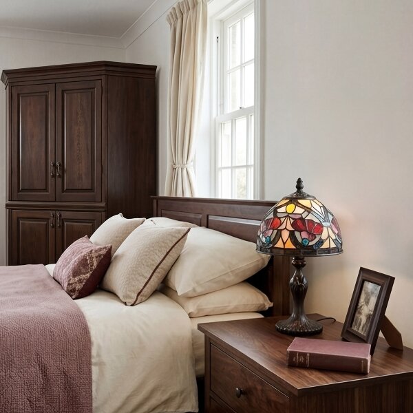 Lampă de masă Tiffany Quoizel LARISSA QZ-LARISSA-TL-S, 1xE14/40W/230V