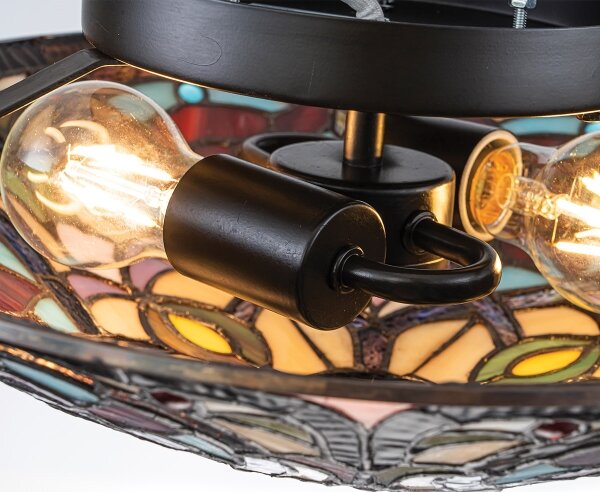 Plafonieră Tiffany Quoizel LARISSA (QZ-LARISSA-F) - 2 x E27, 40W, 230V