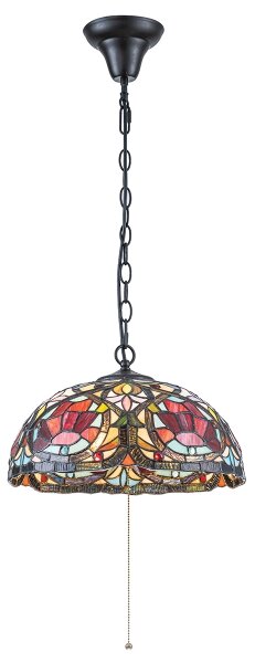 Quoizel QZ-LARISSA-P - Lustru Tiffany cu lanț LARISSA 3xE27/60W/230V