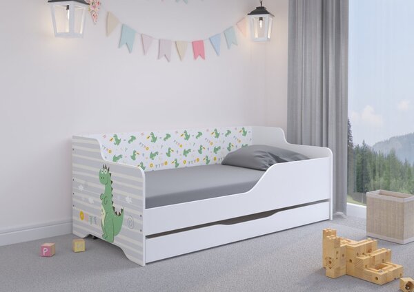 Pat pentru copii cu dragon din poveste 160x80 cm