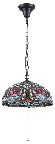 Quoizel QZ-LARISSA-P - Lustru Tiffany cu lanț LARISSA 3xE27/60W/230V