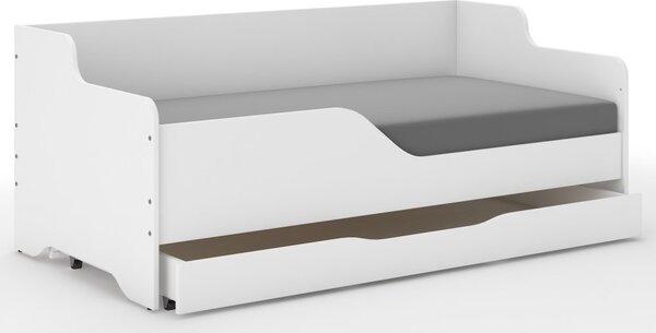 Pat universal pentru copii, alb, cu sertar, 160 x 80 cm