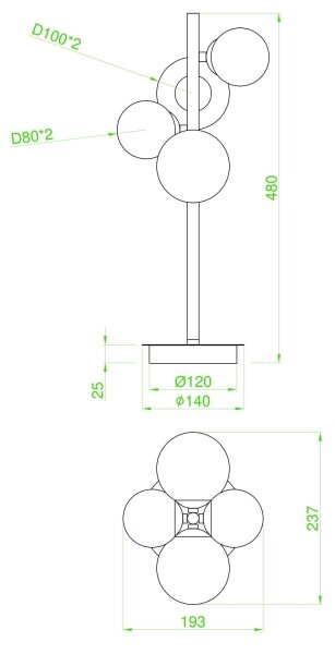 Lampă LED de masă 4xG9/3W/230V neagră Wofi 8014.04.24.9000