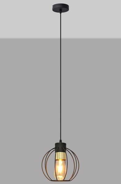 Lustră pe cablu STARLIGHT 1xE27/15W/230V neagră/aurie