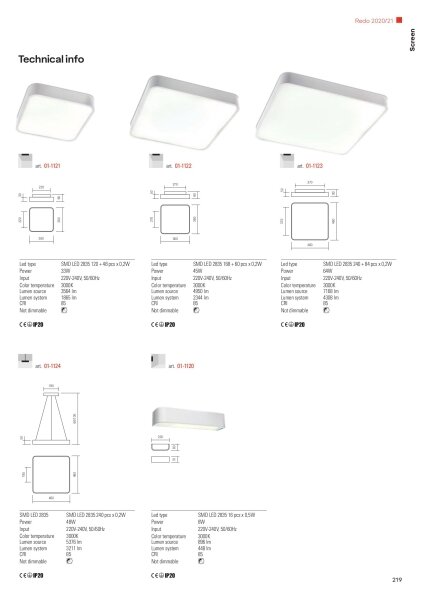 Lustră LED pe cablu SCREEN LED/48W/230V 3000K Redo 01-1124