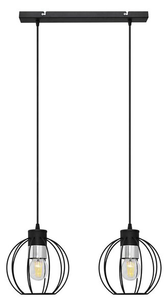 Lustră pe cablu STARLIGHT 2xE27/15W/230V neagră/argintie
