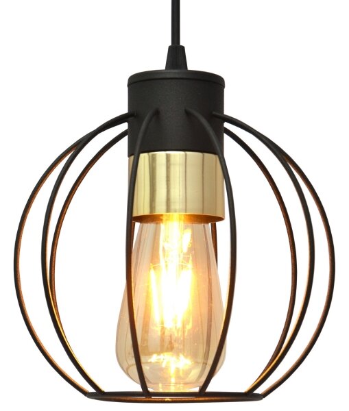 Lustră pe cablu STARLIGHT 1xE27/15W/230V neagră/aurie