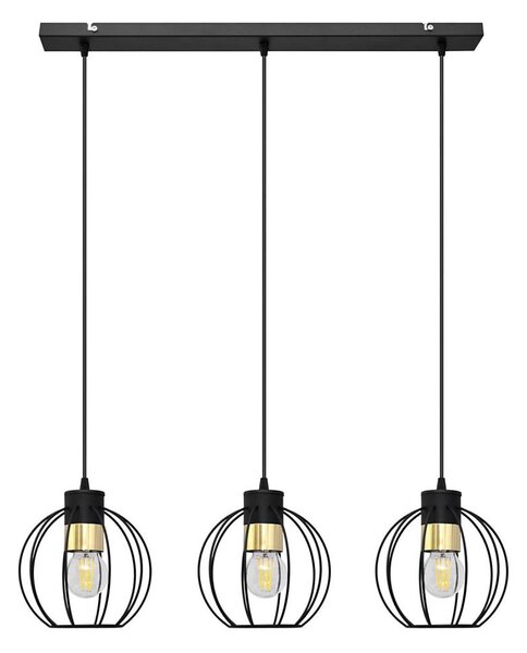 Lustră pe cablu STARLIGHT 3xE27/15W/230V neagră/aurie