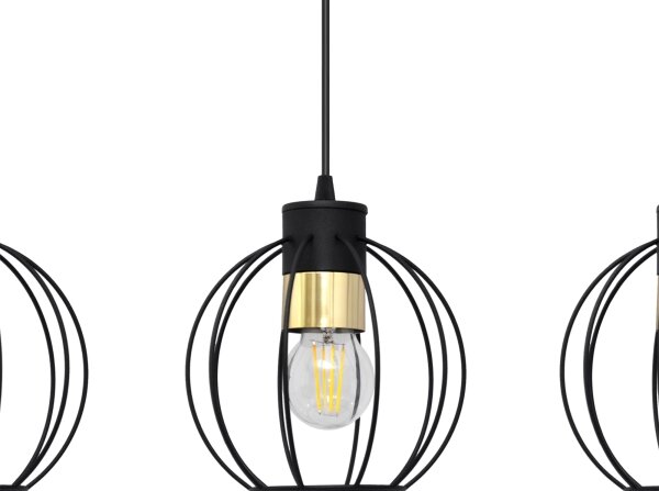 Lustră pe cablu STARLIGHT 3xE27/15W/230V neagră/aurie
