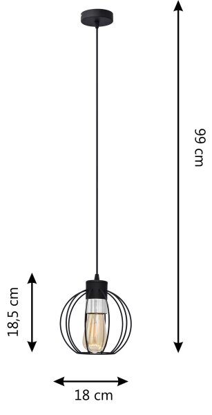 Lustră pe cablu STARLIGHT 1xE27/15W/230V neagră/argintie