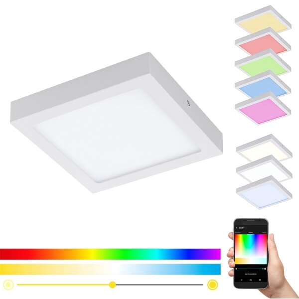 Eglo 96672 - Plafonieră LED RGBW dimabilă FUEVA-C LED/15,6W/230V BT