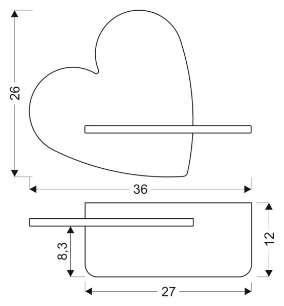 Aplică LED cu raft pentru copii HEART LED/5W/230V roz/lemn
