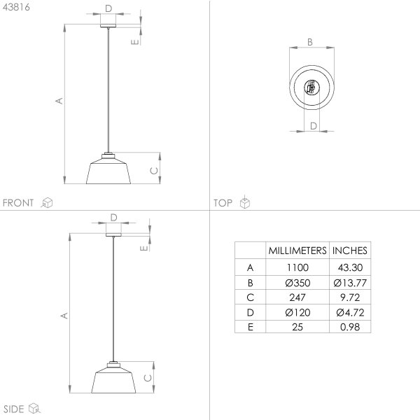 Lustră pe cablu SOUTHERY 1xE27/40W/230V Eglo 43816