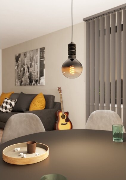 Lustră pe cablu YORTH 1xE27/40W/230V neagră Eglo 43801
