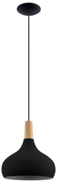Lustră pe cablu SABINAR 1xE27/40W/230V d. 28 cm neagră Eglo 900162