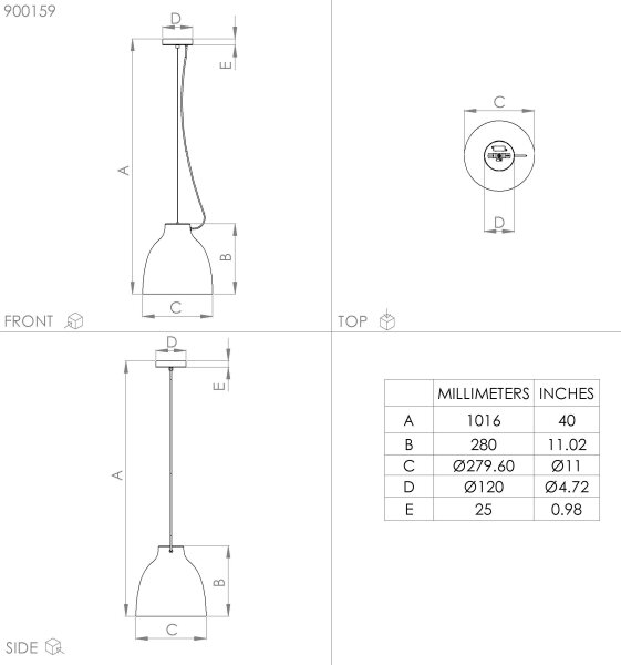 Lustră pe cablu CAMASCA 1xE27/40W/230V gri Eglo 900159