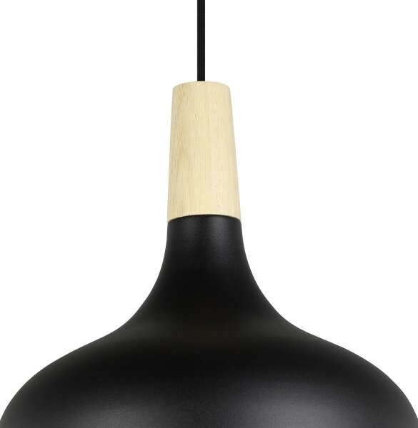 Lustră pe cablu SABINAR 1xE27/40W/230V d. 28 cm neagră Eglo 900162
