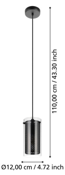 Lustră pe cablu PINTO TEXTIL 1xE27/10W/230V Eglo 900341