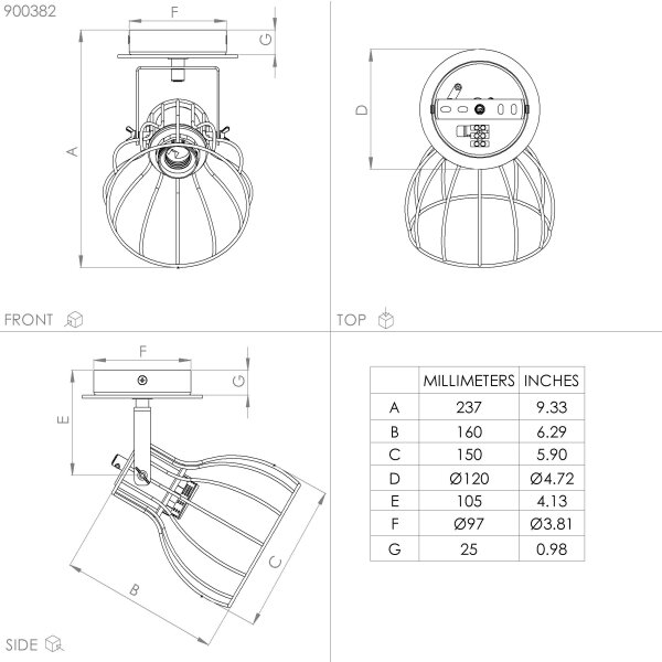 Spot de perete SAMBATELLO 1xE27/40W/230V Eglo 900382