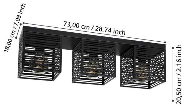 Plafonieră PIEDRITAS 3xE27/40W/230V Eglo 900357