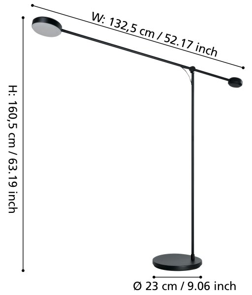 Lampadar LED dimabil CLAVELLINA LED/24W/230V Eglo 900354