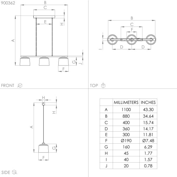 Lustră pe cablu MARIEL 3xE27/40W/230V Eglo 900362