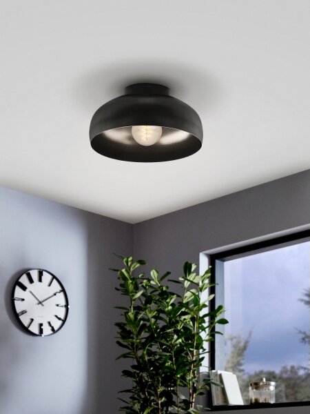 Plafonieră MOGANO 1xE27/40W/230V neagră Eglo 900553