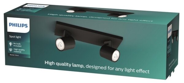Spot RUNNER 2xGU10/20W/230V negru Philips