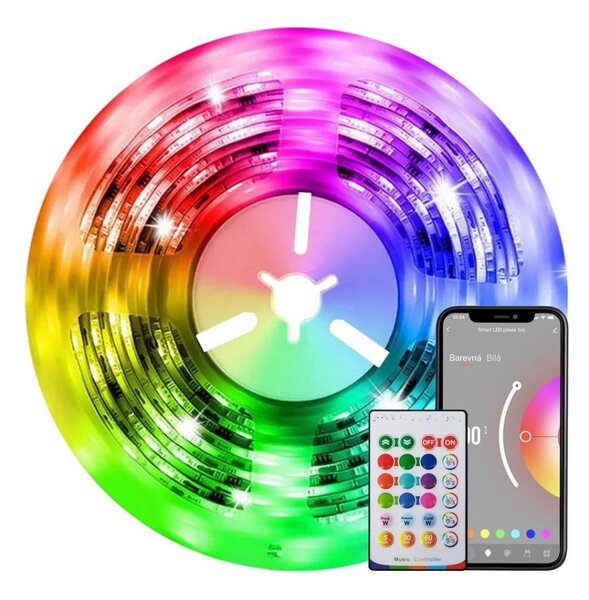 Immax NEO 07726L-LED RGB+CCT bandă reglabilă 24W/230V 5m IP65 Wi-Fi Tuya+DO