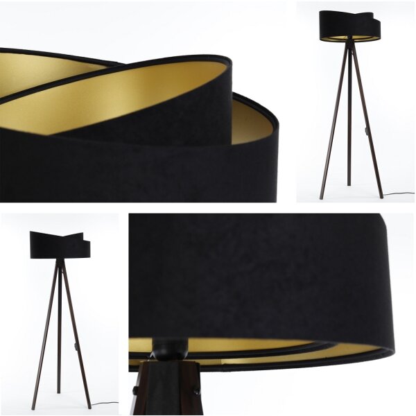 Lampă de podea GALAXY 1xE27/60W/230V negru/wenge