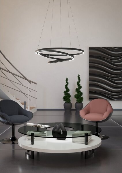 Lustră LED dimabilă pe cablu LOBINERO-Z LED/43,2W/230V negru Eglo 900479