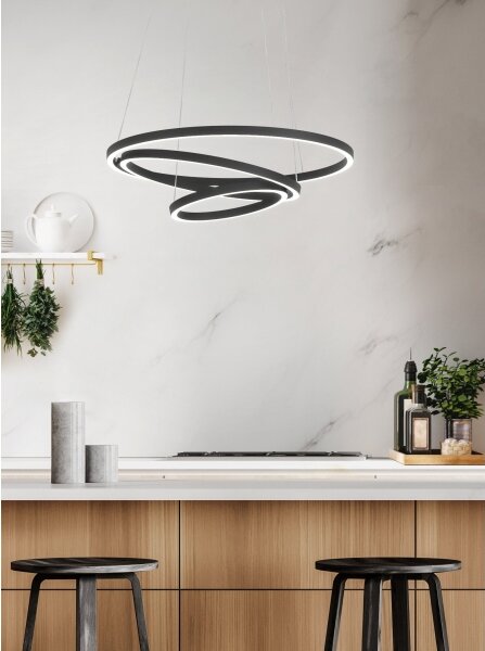 Lustră LED dimabilă pe cablu LOBINERO-Z LED/43,2W/230V negru Eglo 900479