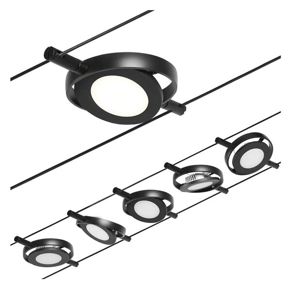 Paulmann 94418 - Set 5x LED/4,5W sistem complet cu cablu ROUNDMAC 230V negru
